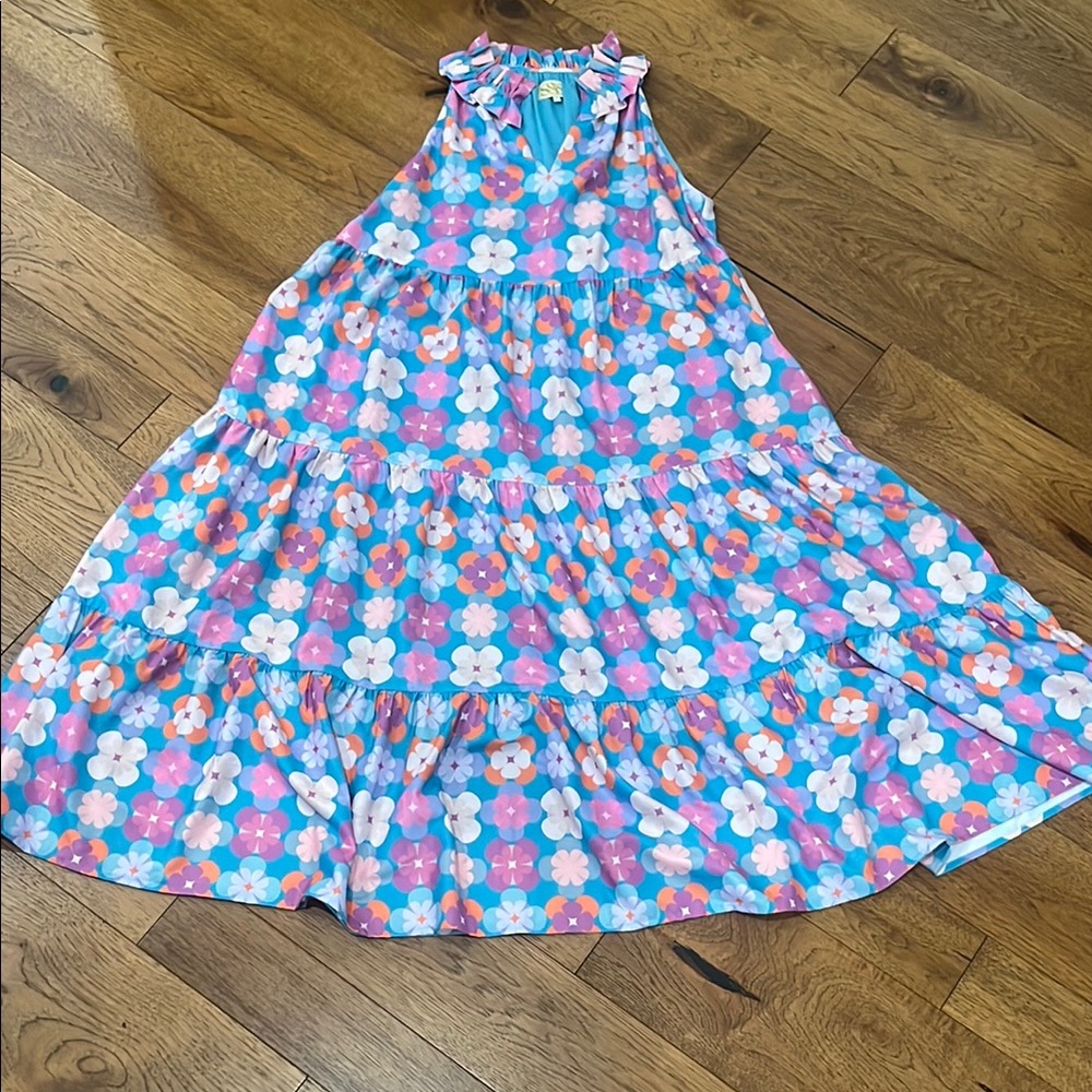 Floral Maxi Dress in Pink and Blue